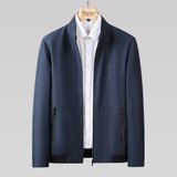 啄木鸟(TUCANO)2021秋款商务休闲夹克上衣纯色立领舒适版型170天蓝 里料印花设计