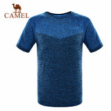 Camel/骆驼户外男款运动T恤 耐磨圆领春夏短袖运动T恤 A7S2U7151(蓝色 M)