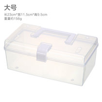 家用透明收纳盒桌面塑料整理盒手提储物箱小箱子整理箱药箱收纳箱(大号长款 23*11.5*9.5cm)