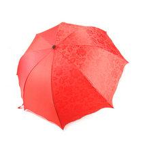 浦晨 遇水变花带黑胶防紫外线太阳伞雨伞(橘红色PM5028)