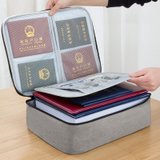 文件证件收纳包袋三层家用超大容量卡包档案票据证件文件户口本护照收纳包(默认 默认)