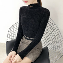 海汐瑞女式时尚针织毛衣9354(9354黑色 均码)