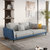 轻奢布艺沙发客厅简约现代组合小户型三人直排拼色科技布沙发家具(蓝色+米白 大三位2.1米)