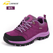 雷诺斯专业户外运动装备双面绒系列情侣登山鞋(（女）紫色 40)
