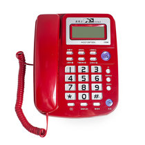 黑马王电话机座机办公家用C006免电池自动收线可接分机(红色)