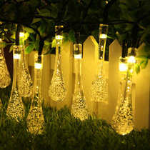 LED太阳能小彩灯户外防水满天星圣诞灯串阳挂件台花园庭院装饰灯(8厘米水滴-暖色 太阳能-5米20灯【双模式】)