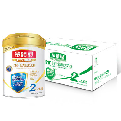 伊利 金领冠珍护2段较大婴儿配方奶粉6听*800g 整箱