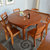 木巴新中式实木餐桌 伸缩餐桌椅组合橡胶木折叠饭桌 6人圆形家用餐桌(一桌四椅CZ187+YZ299 默认)