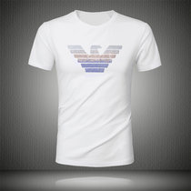 欧洲站美杜莎夏季2020新款潮流牌男士丝光棉烫钻短袖T恤大码体恤2(M 白色)