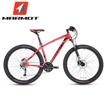 MARMOT土拨鼠变速自行车赛车男女式山地自行车单车铝合金山地车(红黑白 标准版)
