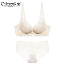 CaldiceKris（中国CK）无钢圈性感蕾丝文胸罩套装  CK-F8113(黄色 70A)