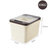 创简坊（CJIANFF） 纯色简约大米桶塑料储米箱米缸面粉桶防虫防潮加厚带盖20斤10k(10KG装咖啡色盖)