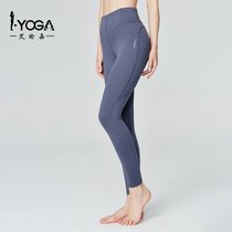 IYOGA2021年***新款瑜伽长裤拼接线紧身高腰塑形提臀运动健身女(XL 墨兰)