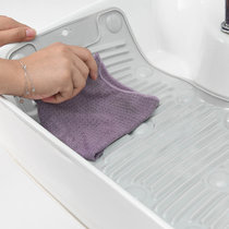 美佳多 家用搓衣板可折叠小洗衣板软迷你防滑吸盘洗衣垫子手握洗衣搓板(灰色)