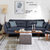 TIMI天米 北欧沙发 现代简约沙发 皮艺沙发组合 单人双人三人沙发 客厅沙发组合(深蓝色 三人位沙发)