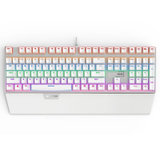机械键盘 有线键盘 游戏键盘 108键混光键盘 吃鸡键盘 电脑键盘 白色 青轴(白色 青轴)