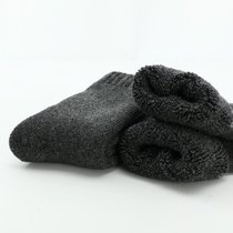 SUNTEK冬季超厚款长袜子男女毛巾袜加厚毛绒保暖特厚加绒中筒袜(1双装（均码）买3双送1双同款 特厚加绒（女）深灰)