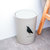 翻转式圆形桶盖 家用带盖纸蒌厨房客厅卫生间垃圾桶(冰河灰 侧颜猫图案)