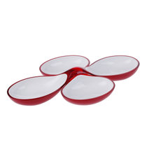 意大利 Guzzini进口小吃盘 零食盘干果时尚果盘陶瓷碟分体圆碟水果盘 真快乐厨空间(红)