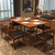 明佳友 餐桌椅组合 日式餐台 北欧家具小户型饭桌 实木餐桌餐椅套装简易M9060(虎斑色 一桌6椅/1.6米)