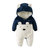 【1件7折】冬季双层连帽小熊造型宝宝哈衣爬服0-2岁穿婴儿衣服 D832(73 小熊 D832)