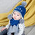 牛奶朋友 冬季宝宝护耳毛线帽纯色儿童防寒套头帽婴儿毛线帽(蓝色（帽子+围巾）)