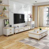 a家家具 大理石电视柜茶几组合套装现代简约小户型客厅地柜(边柜 默认)