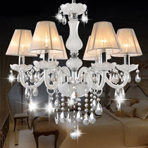 欧式水晶吊灯现代简约客厅灯卧室水晶灯罩创意餐厅灯具B888(带灯罩 8头)