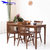 天米 TIMI 北欧白橡实木餐桌椅 简美胡桃色1.2米1.4米餐厅家具 长方形一桌四椅(胡桃色 1.4米餐桌+4把温莎椅)