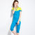 韩衣兜 2015夏装新款韩版女装时尚修身拼接学院风休闲运动套装 Q3532(彩蓝色 L)