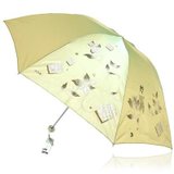 天堂伞专卖 防紫外线遮阳伞 创意折叠晴雨伞 闪银丝印 307E 7号黄色
