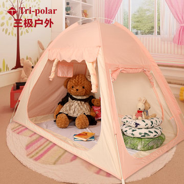 儿童帐篷纯棉室内玩具女孩宝宝分床小房子家用生日礼物小孩游戏屋 TP2125(粉红色)