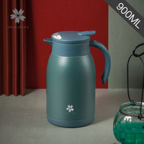日本AKAW304不锈钢家用保温水壶保温壶办公室热水瓶大容量咖啡壶(900ml-橄榄绿)