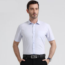 Youngor/雅戈尔专柜男士商务条纹纯棉短袖衬衫SDP12181IFA(天蓝色 43)