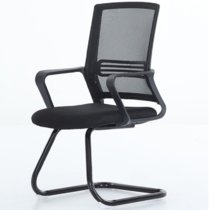云艳YY-LCL664 人体工学电脑椅职员办公椅弓形椅家用网布椅子黑色(默认 默认)