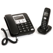 得力文具（deli）2.4G数字无绳电话机791保真高保密通话效果座机 商务办公专用 可搭载4台子机(黑色)