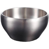 富尔兴304不锈钢碗双层防烫宝宝碗高度加厚吃饭碗汤碗两件套12cm*2