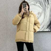 MISS LISA韩版短款棉服冬季小个子女装加厚棉袄外套D0001(卡其 L)