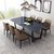 古宜 北欧大理石餐桌现代简约小户型长方形实木餐桌椅组合6人创意(1.3米餐桌+6椅子黑色)