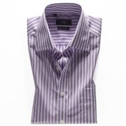 kool时尚短袖衬衫男式短袖经典白色紫色条纹正品11100102201(紫色 40)