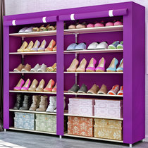 索尔诺 双排双开门加大12格简易防尘鞋柜 长筒靴鞋橱0606C(紫色 0606C)