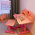 儿童学习桌儿童书桌小学生写字桌家用课桌椅套装女孩作业桌子多色(T21粉小猫+矫正器 默认版本)