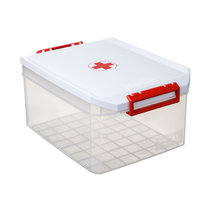 西班牙进口家用小药箱保健急救箱透明药品收纳箱大容量便携医疗箱(大号-14L 默认版本)