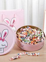 冠生园大白兔奶糖礼盒装混合口味糖果零食送男女生年货节新年礼物(（12味混合约90颗）卡通兔礼盒礼袋500g)