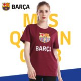 巴塞罗那俱乐部商品丨男女通用巴萨T恤圆领球衣短袖梅西球迷周边(酒红色 S)