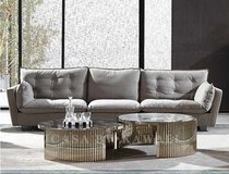 法卡萨 臻品生活 身份象征 意式真皮沙发组合实木轻奢豪华别墅客厅家具沙发整装8303(半皮)