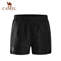 CAMEL骆驼女款运动短裤 跑步健身瑜伽快干梭织短裤 A7S1V2103(黑色 L)