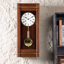 汉时（Hense）欧式复古实木机械挂钟客厅德国赫姆勒机芯装饰摆钟HP0128(乌金木德国14天机芯)