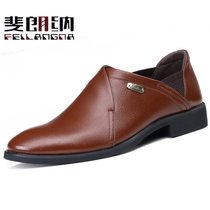 斐朗纳新款男士正装商务休闲皮鞋男鞋系带英伦鞋子男K9906(棕色 40)