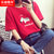 2017新款潮短袖t恤女宽松韩版学生卡通斑马上衣大码半袖夏季体恤(红色 M)